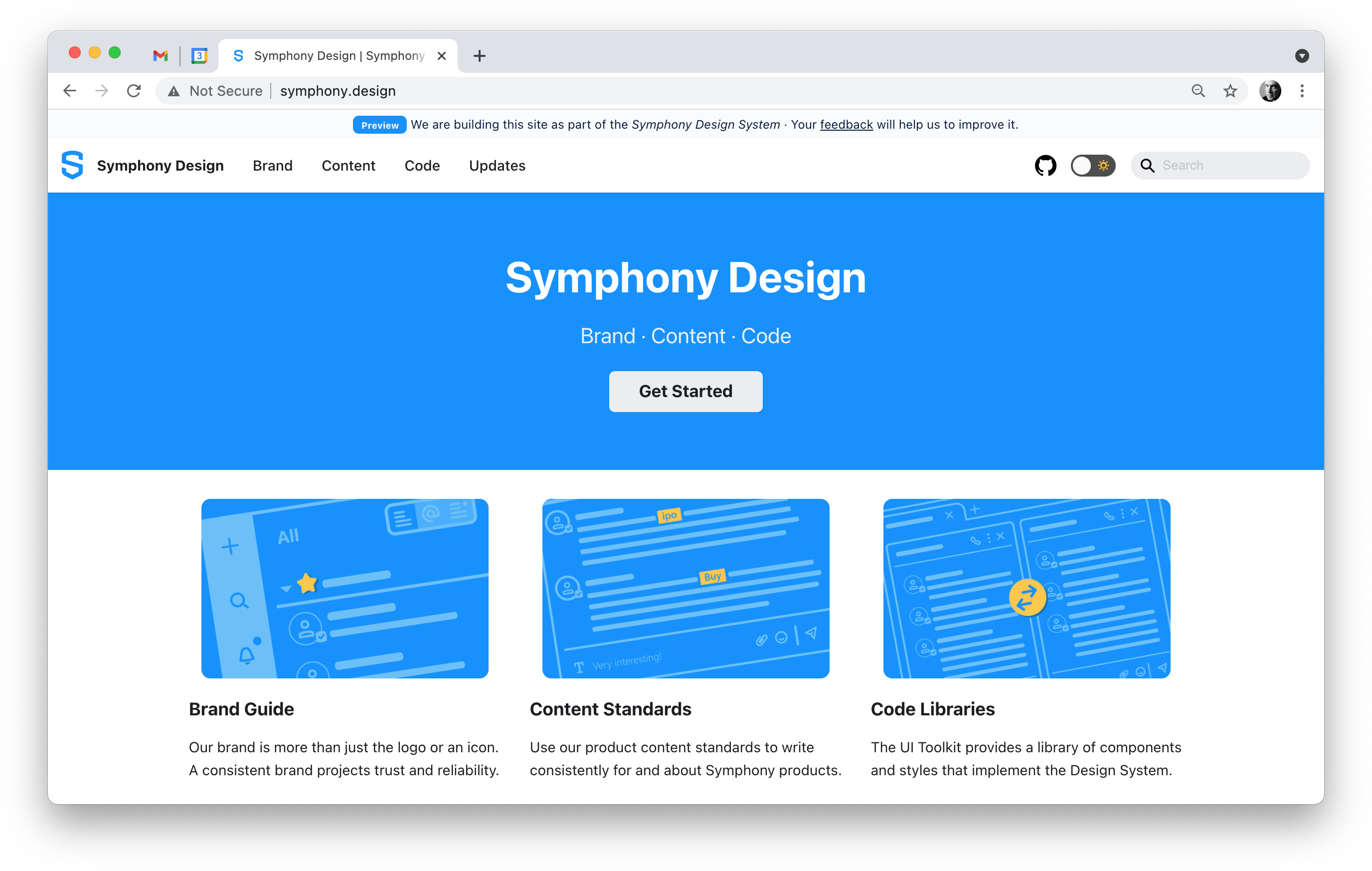 symphony.design landing page