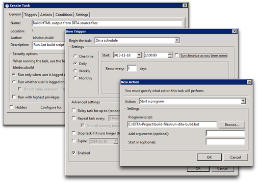 Creating a scheduled task